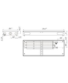 Внутрипольный конвектор БРИЗ 300.100.1400 с решеткой, Длина: 1400, Ширина: 300, Высота: 100, изображение 3